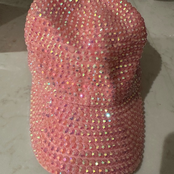 Sparkling Pink Rhinestone Cap - Picture 1 of 4